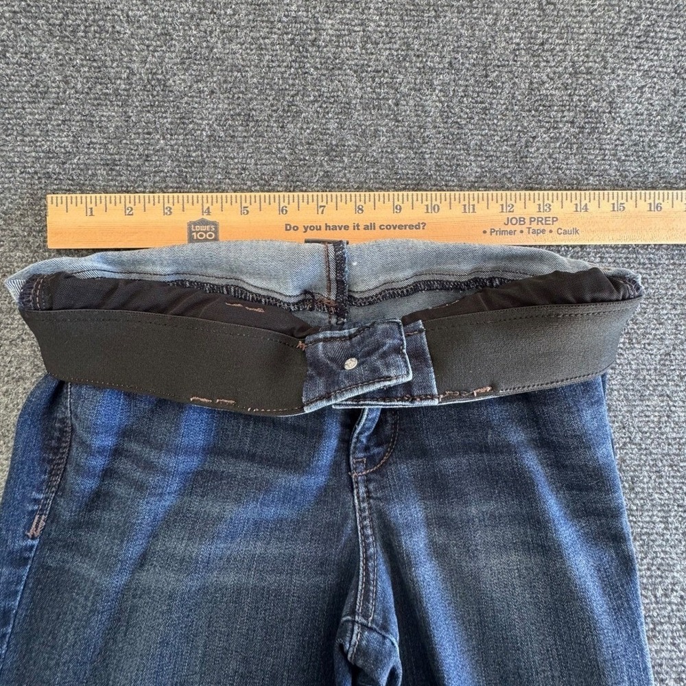 Democracy Ab Solution Skinny Jeans Dark Wash Raw Fray Hem Slit Size 4 Womens - Picture 5 of 9